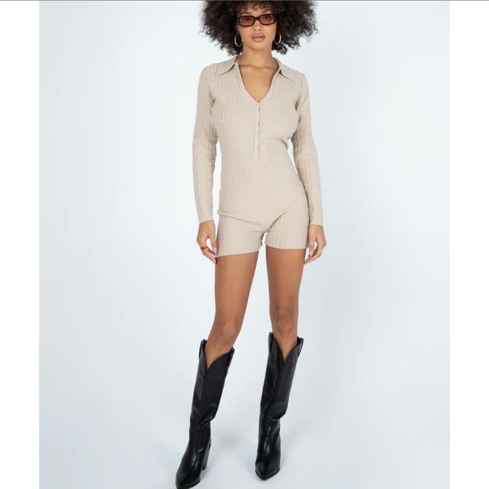 Beige romper from princess polly